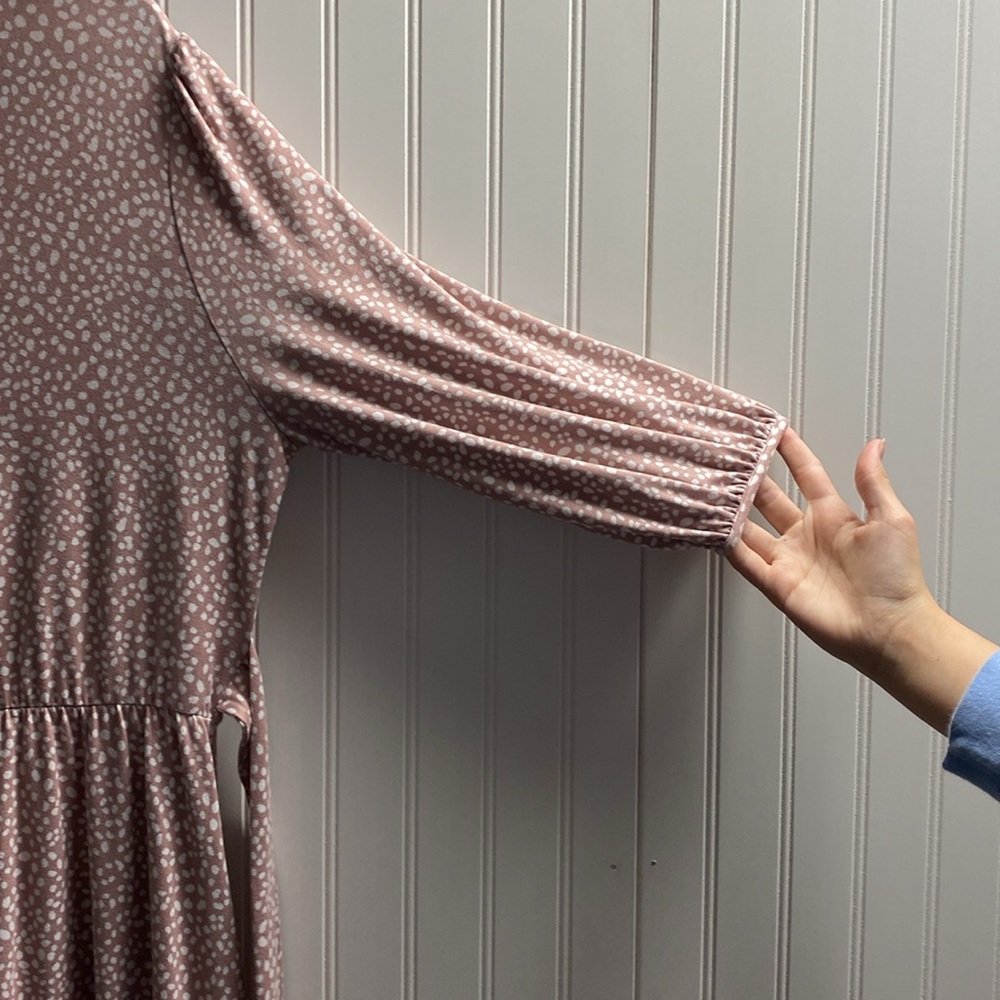 Reborn J Long Sleeve Pink Patterned Dress - Picture 3 of 4
